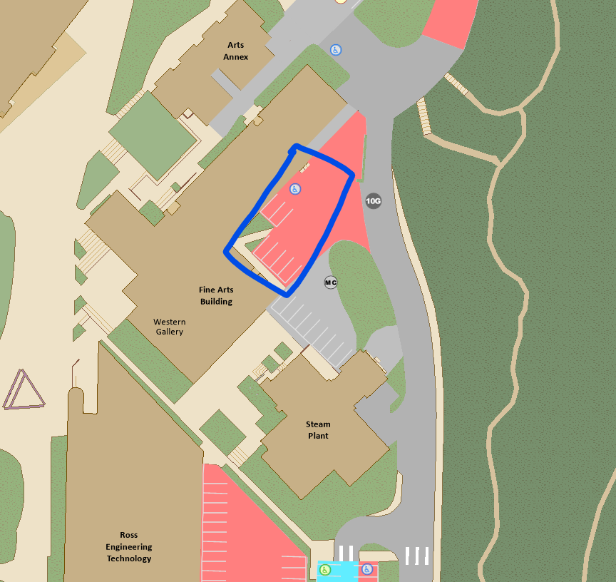Location of the EV charging stations in the 10G lot